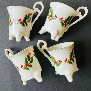 NEIMAN-MARCUS Set of 4 Holiday Demitasse Cups EUC